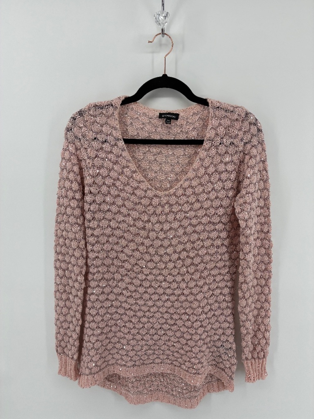 Le Chateau Blush V-Neck Sweater
